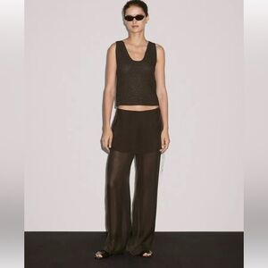 Massimo Dutti Sheer Silk Pants